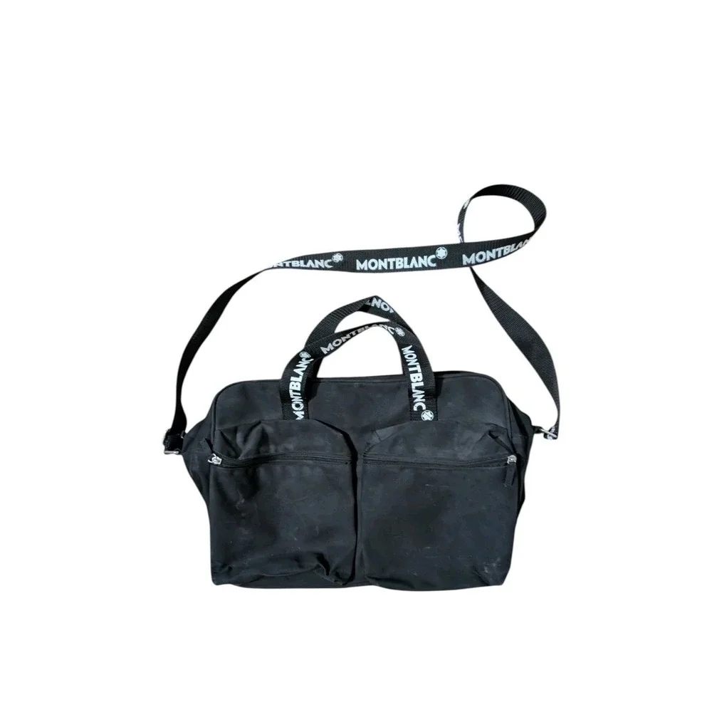 MONTBLANC Parfum Black NylonGym Travel Luggage Duffle Shoulder Bag